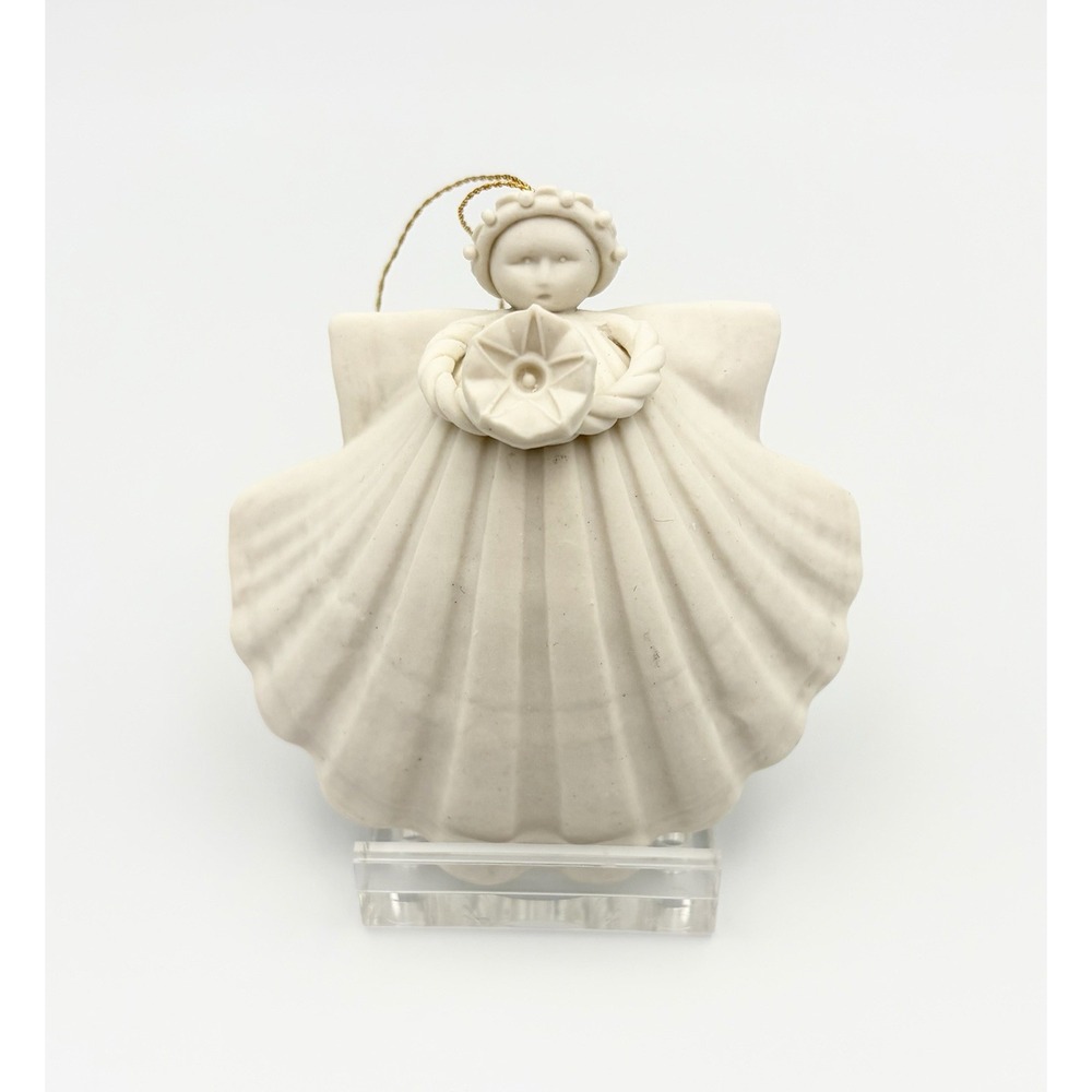 Vintage 1996 Margaret Furlong Morning Glory 3" Shell Angel Ornament In Box 2